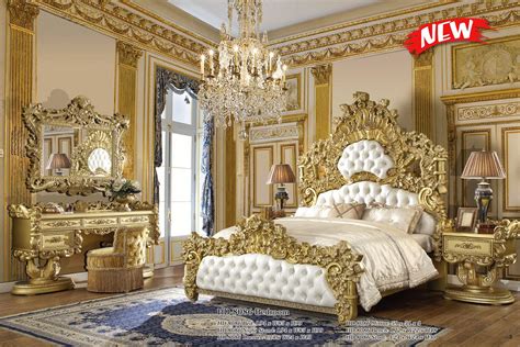 Golden color in the interior is firmly associated in the mind with wealth, luxury and brilliance. Baroque Rich Gold CAL King Bedroom Set 5Pcs Traditional ...