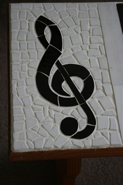 Stained Glass Mosaic Piano Key And Treble Clef By Mosaicworks42
