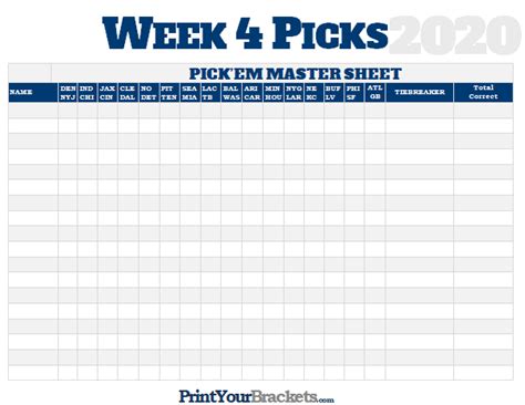 Can patriots knock chiefs from unbeaten ranks? NFL Week 4 Picks Master Sheet Grid - 2020