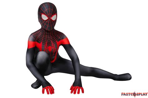 Ultimate Spider Man Ps5 Miles Morales Kids 3d Zentai Jumpsuit