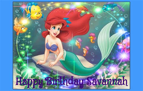 Mermaid Princess Ariel Edible Image Cake Topper Decoration