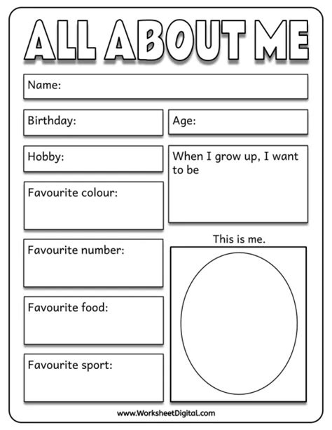 All About Me Worksheet Digital All About Me Print First Day Worksheet Back To School Etsy