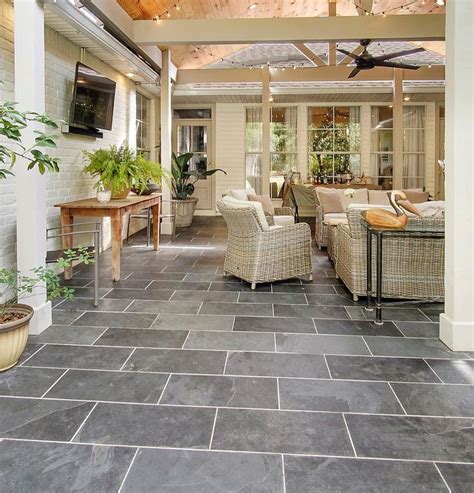 Beautiful Black Slate Tile By Triton Stone Slate Patio Concrete