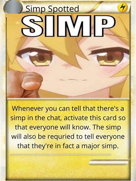 Simp Spotted Card In 2022 Funny Yugioh Cards Mood Card Really Funny
