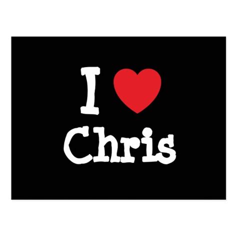 I Love Chris Heart Custom Personalized Postcard