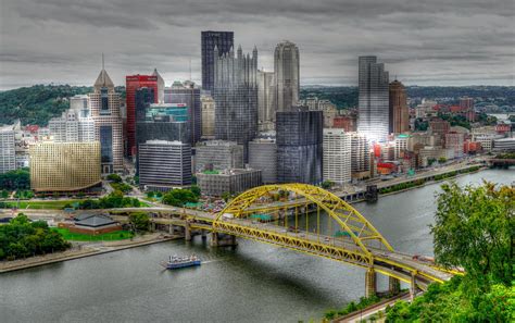 Download Building Skyscraper Bridge River Usa Man Made Pittsburgh 4k