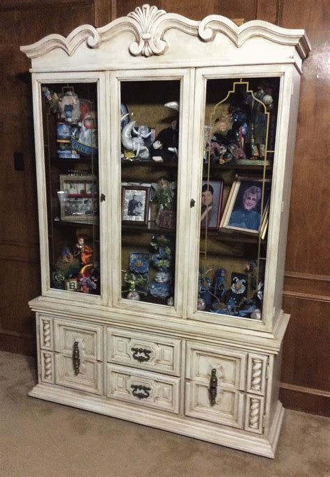 Finished China Cabinet With Americana Decor Chalky Finish Paint China