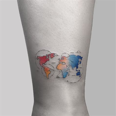 World Map Tattoo Ideas For Those Who Love To Travel