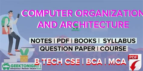 Computer Organization And Architecture Notes Pdf 2020 B Tech Geektonight