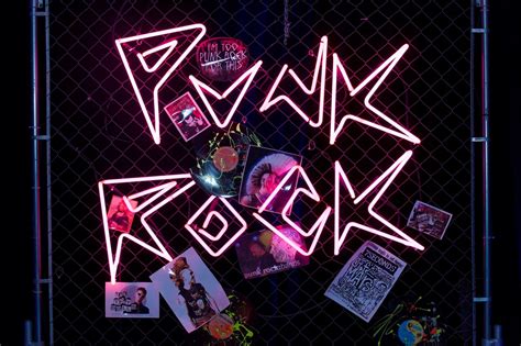 Punk Rock Neon Sign To Rent 80s Decor Rentals Shag Carpet Prop