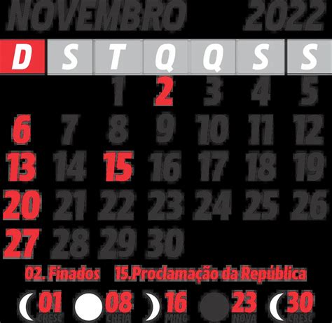 Calendário 2022 Novembro Com Feriados Learnbraz