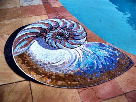 Shell Mosaic For Swimming Pool Karin Wainwright Mosaic Animals
