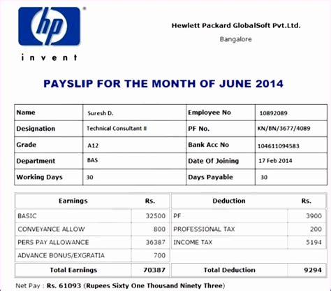 11 Payslip Template Excel Free Excel Templates