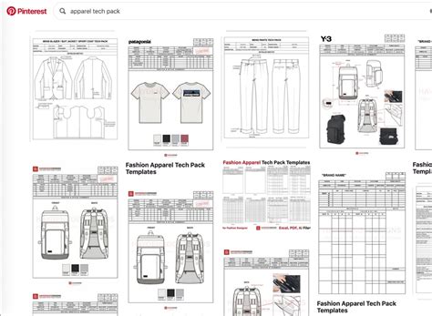 Apparel Tech Pack Templates Free Download