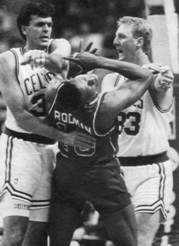 Kevin Mchale Larry Bird And Dennis Rodman Detroit Pistons Celtics