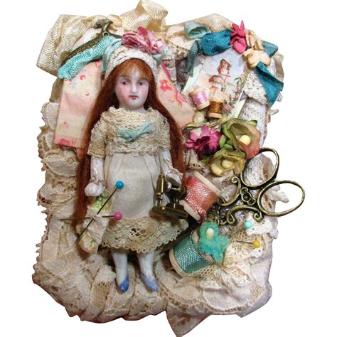 Sweet Little 3 14 All Bisque Antique German Miniature Dollhouse Doll