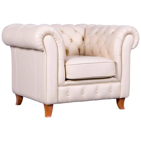 Posted by sarah in dining, living room furniture, sofas, armchairs & suites in edgbaston. Chesterfield Clubchair Leather Off-White One-Seater Vintage Armchair For Sale at 1stdibs