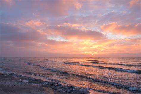 Wallpaper Sunlight Sunset Sea Shore Sand Sky