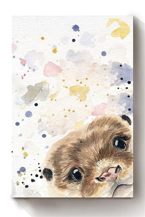 Cute Otter Watercolor Wall Art T For Housewarming Home Decor Pet