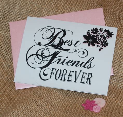 Greeting Card Best Friends Forever With Rhinestones