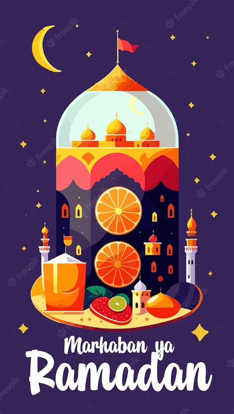 Premium Vector Marhaban Ya Ramadan Vector Illustration