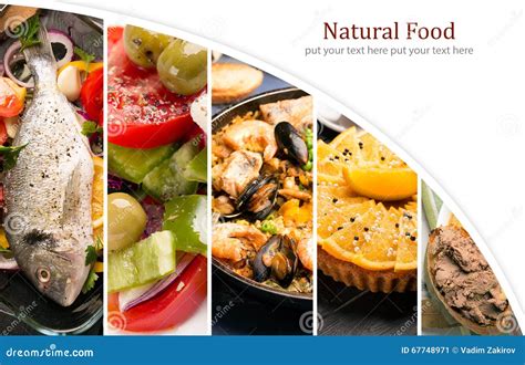 Natural Food Photo Collage Stock Image Image Of Food Restaurant