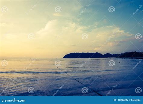 Relaxing Seascape With Wide Horizon Of The Sky And The Seawith Stock