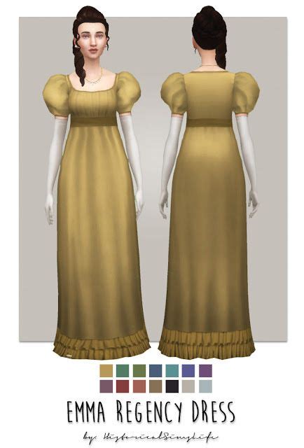 Ts4 Emma Regency Dress History Lovers Sims Blog Sims 4 Dresses