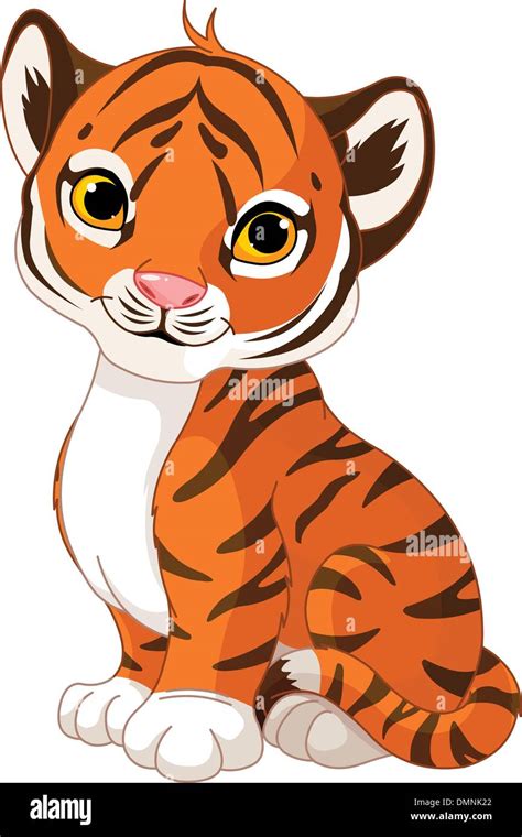 Cute Tiger Cub Stock Vector Image Art Alamy