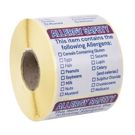 Hygiplas Allergen Food Labels Pack Of 500 Gj058 Buy Online At Nisbets