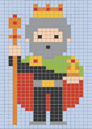 Il suffit de colorier les cases en suivant donnez votre avis. Coloriage codé sur grille, un roi | Pixel art, Pixel art à ...