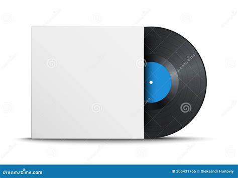 Realistic Vintage Vinyl Record With Blank Cover Isolated On White