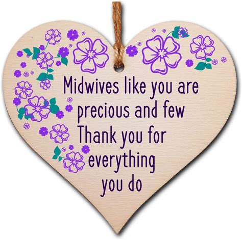 Handmade Wooden Hanging Heart Plaque T For A Great Midwife Loving