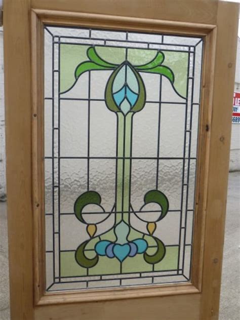 Sd006 Victorian Edwardian Original Stained Glass Exterior Door The