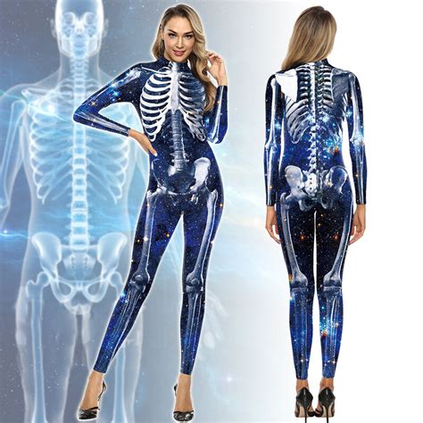 Fantasy Starry Sky Sexy Blue Skeleton Jumpsuit Female Pkaway