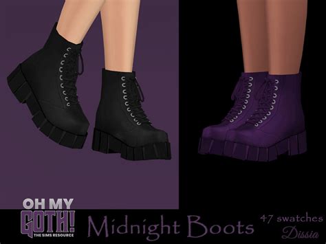 The Sims Resource Oh My Goth Midnight Boots