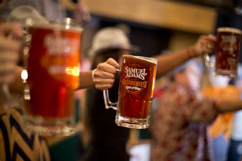 Approx 6.5 tall x 3 wide with thick glass handle. Boston Calling Is Hosting Sam Adams' Annual Octoberfest