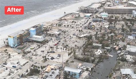 Photo Before And After Images Showing Fort Myers Beach Is Gone Because