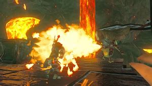 Use the flame to light the torch on fire and then jump onto the nearby ice. Fire - Zelda Wiki