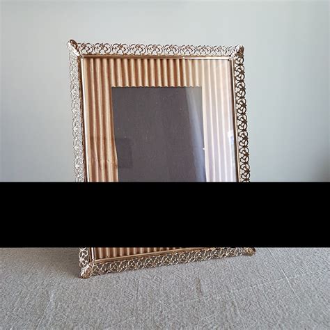 8 X 10 Gold Tone Metal Picture Frame Filigree W Etsy Metal Picture