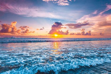 Sunset Over Ocean Stock Photo Image Of Surf Sunset 104679894