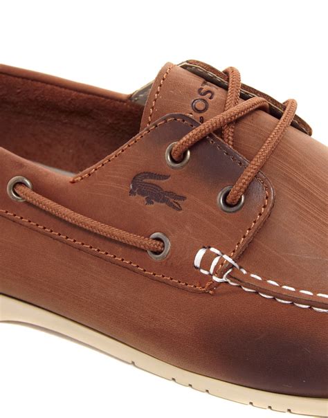 Lyst Lacoste Corbon Boat Shoes In Brown For Men