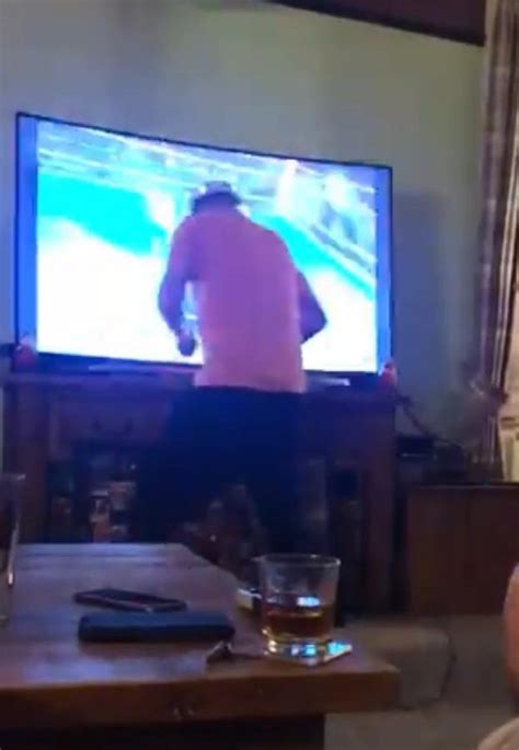 Video Shows Hilarious Moment Scots Dad Bashes Head First Into Tv While