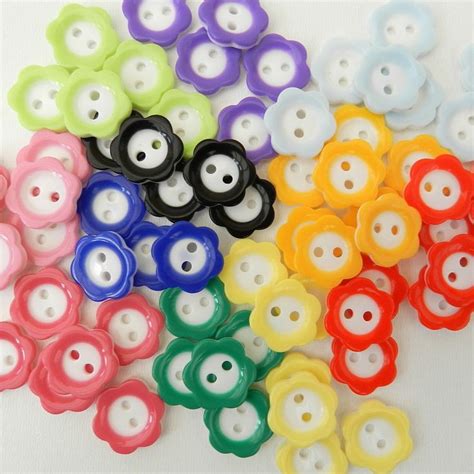 Cute Flower Buttons Trimmed With Beautiful Colours Vist The Button