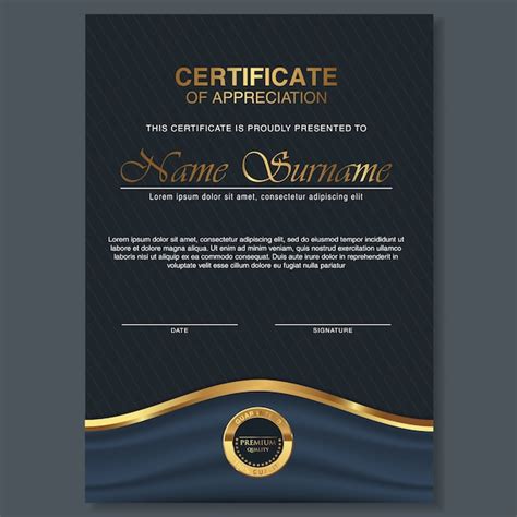 Premium Vector Beautiful Certificate Template Design With Best Award