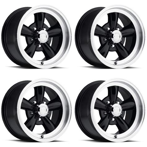 Set 4 15 Vision 141 Legend 5 Black Machined Wheels 15x7 5x45 6mm Ford