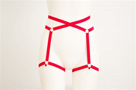 Sexy Red Garter Belt Body Cage Garters Body Harness Garter Belt Sexy Red Lingerie Strappy