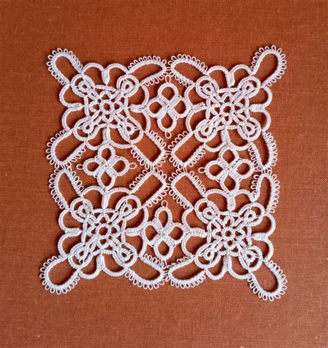 Needle Tatting Pattern Square 1 Pdf Tutorial Lace Square Etsy Uk