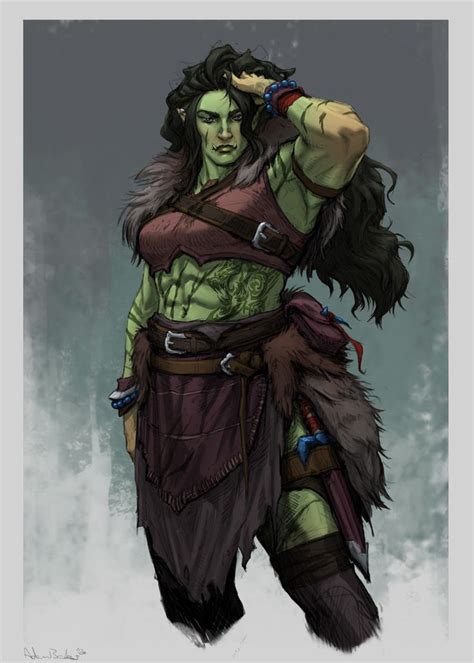 pin by jr d on lady orcs female orc character art dungeons and dragons characters