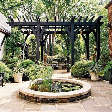 Beautiful Courtyard Patio Complete With A Pergola Green Turf